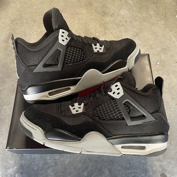 Jordan 4 Retro SE Black Canvas GS DV0553-006 Rare Authentic